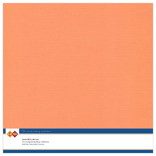 Linnenkarton - 30.5 x 30.5 - Zacht oranje