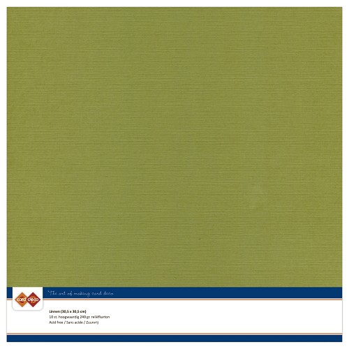 Linnenkarton - 30.5 x 30.5 - Olijfgroen