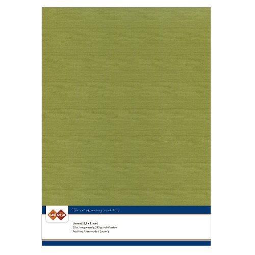 Linnenkarton - A4 - Olijfgroen