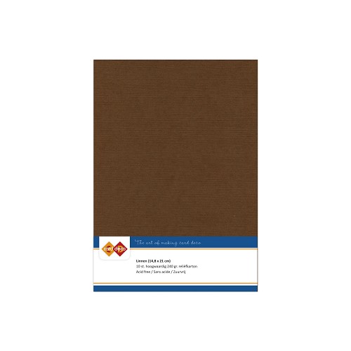 Linnenkarton - A5 - chocolade bruin