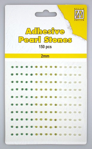 150 Adhesive pearls 2mm, 3-colors - Green 