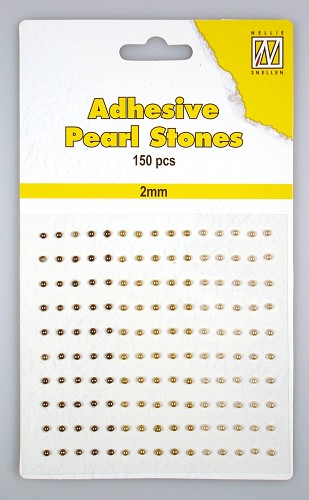 150 Adhesive pearls 2mm, 3-colors - Brown