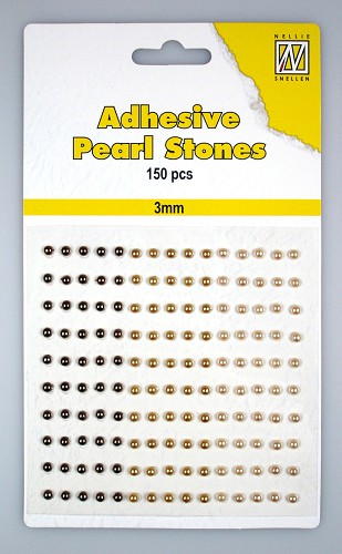 150 Adhesive pearls 3mm, 3-colors - Brown 