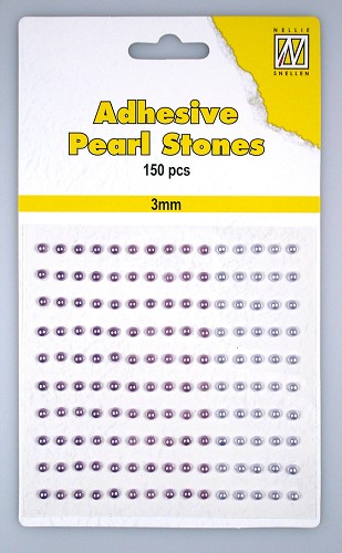 150 Adhesive pearls 3mm, 3-colors - Purple