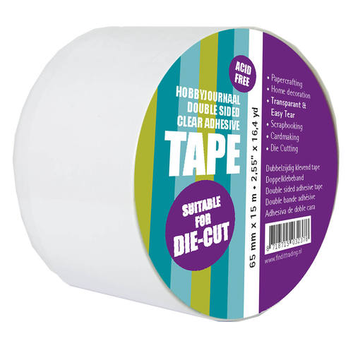 Double sided clear adhesive tape 65 mm x 15 meter
