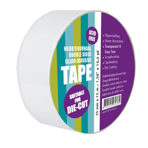 Double sided clear adhesive tape 35 mm x 15 meter