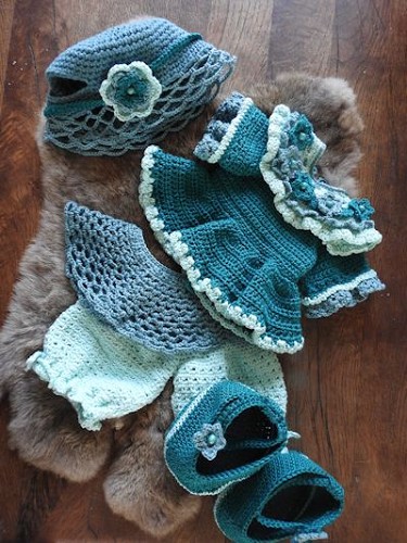 Funny Bunny Basic Kledingset Blauw/groen