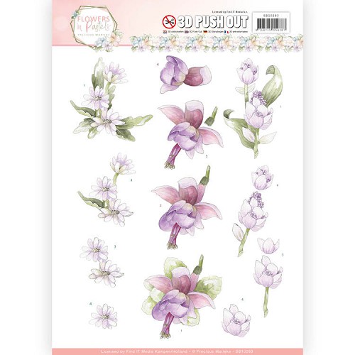 3D Pushout - Precious Marieke - Flowers in Pastels - Lilac Mist