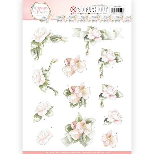 3D Pushout - Precious Marieke - Flowers in Pastels - Believe in Pink