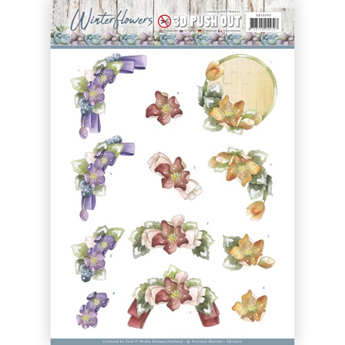 3D Pushout - Precious Marieke - Winter Flowers - Helleborus