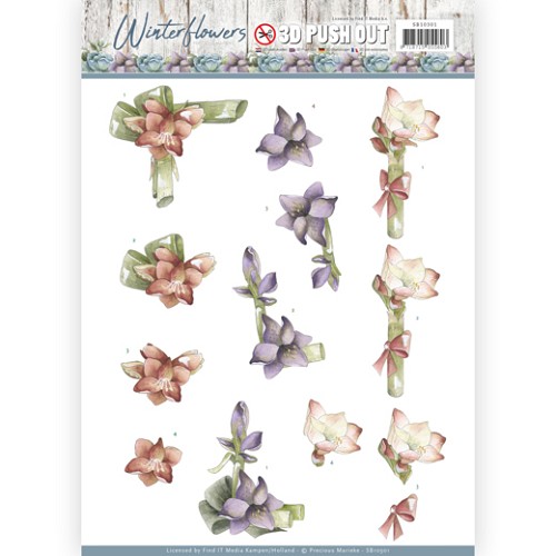 3D Pushout - Precious Marieke - Winter Flowers - Amaryllis