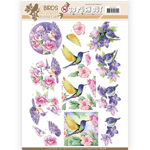 3D Pushout - Jeanine's Art - Birds and Flowers - Tropical birds