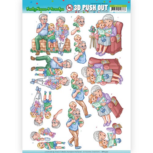 3D Pushout - Yvonne Creations - Funky Nanna's - With the Grandchilds