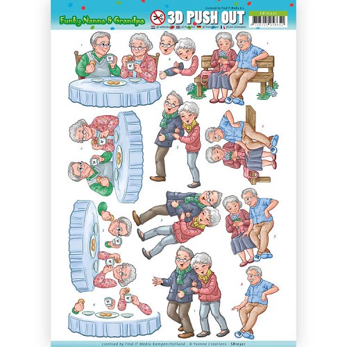 3D Pushout - Yvonne Creations - Funky Nanna's - Happy Together