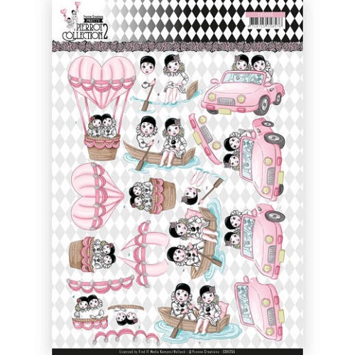 3D Knipvel - Yvonne Creations- Pretty Pierrot 2 - Car Trip