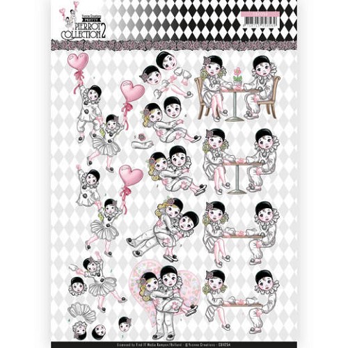 3D Knipvel - Yvonne Creations- Pretty Pierrot 2 - Love is in the Air