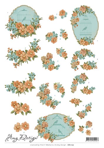 3D Knipvel - Amy Design - Vintage birds and flowers 