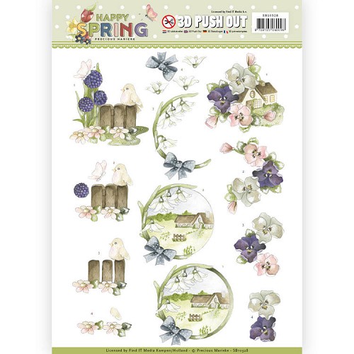 3D Pushout - Precious Marieke - Happy Spring - Happy on the Farm