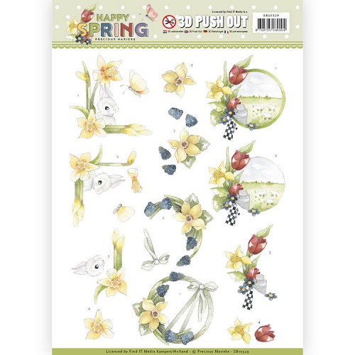 3D Pushout - Precious Marieke - Happy Spring - Happy Daffodils