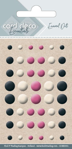 Card Deco Essentials - Enamel Dots Black White and Red