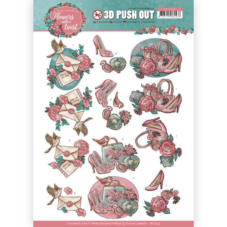 3D Pushout - Yvonne Creations - Flowers with a Twist - Flowers with a Twist