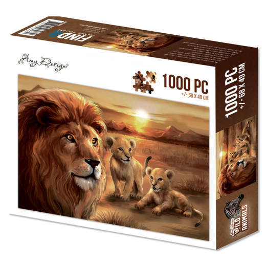 Puzzle 1000 pc - Amy Design - Wild Animals - Lion with cubs