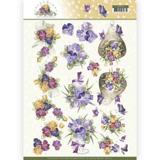 3D Knipvel - Precious Marieke - Blooming Summer - Summer Pansies