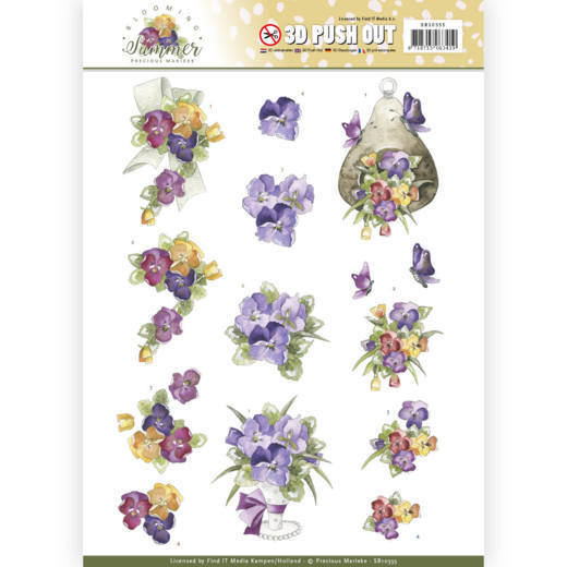 3D Pushout - Precious Marieke - Blooming Summer - Summer Pansies