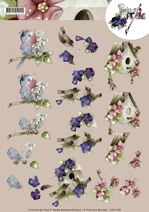 3D knipvel - Precious Marieke - Spring Birds