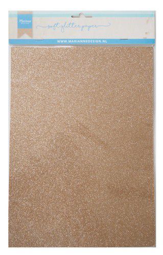 Marianne D Decoratie Soft Glitter papier 5vl - Brons CA3145 A4 (09-19)