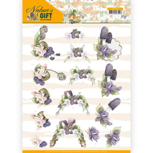 3D knipvel - Precious Marieke - Nature's Gift - Purple Gift