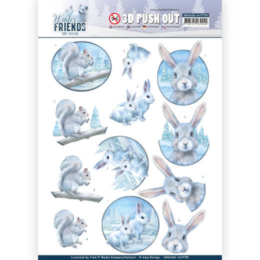 3D Pushout - Amy Design - Winter Friends - Arctic Friends