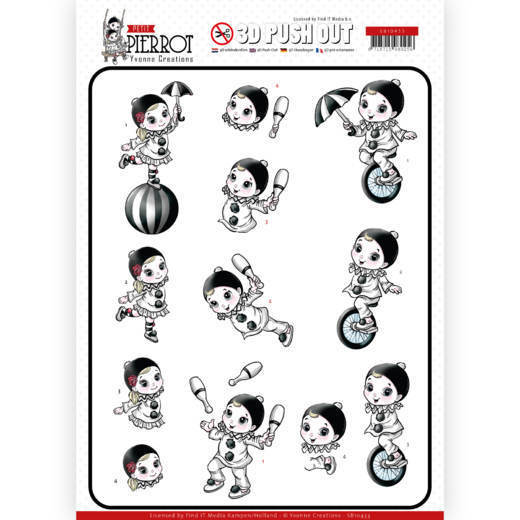 3D Pushout - Yvonne Creations - Petit Pierrot - At the Circus
