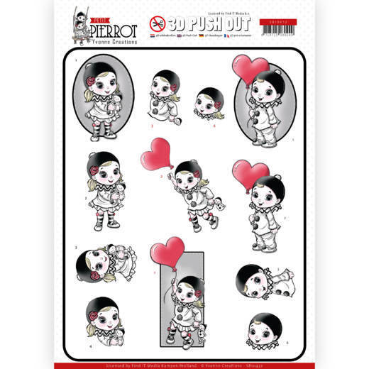 3D Pushout - Yvonne Creations - Petit Pierrot - With Love