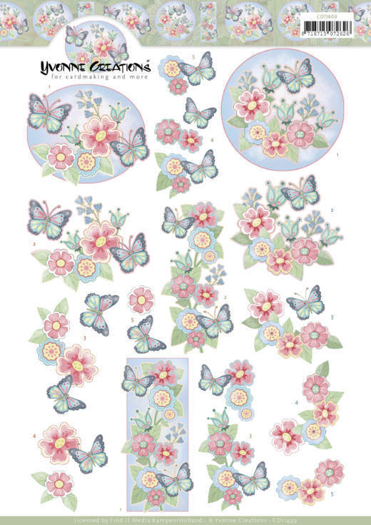 3D cutting sheet - Yvonne Creations - Funky Butterfly