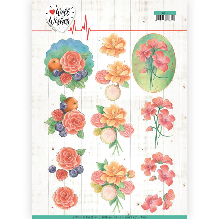 3D Cutting sheet - Jeanine's Art - Well Wishes - A Bunch of Flowers