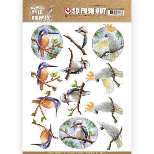 3D Pushout - Amy Design - Wild Animals Outback - Parrot
