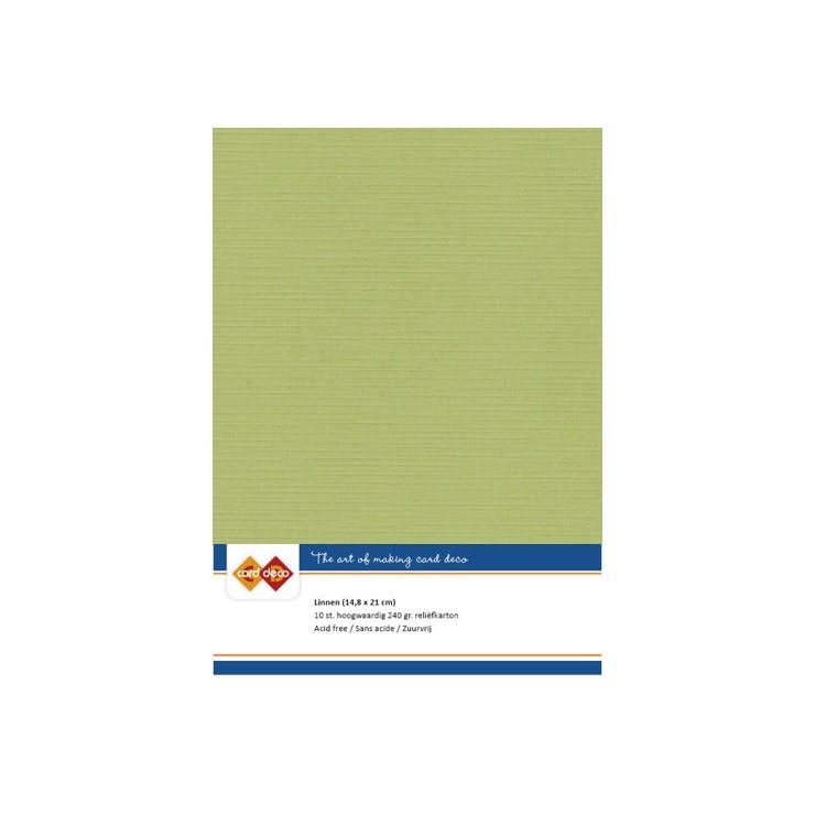 Linen Cardstock - A5 - Avocado Green