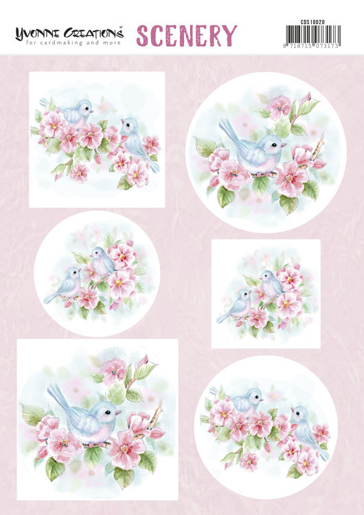 Push Out Scenery - Yvonne Creations - Aquarella - Pink Blossom