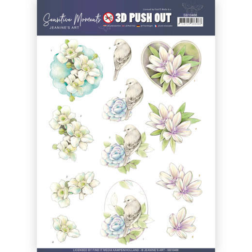 3D Push Out - Jeanine's Art - Sensitive Moments - Rose
