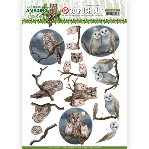 3D Push Out - Amy Design - Amazing Owls - Night Owls