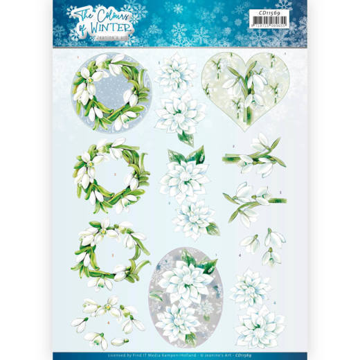 3D Cutting Sheet - Jeanine's Art - The colours of winter - White winter flowers
