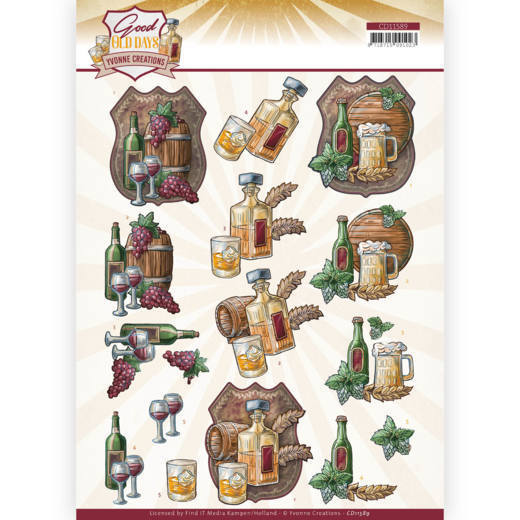 3D cutting sheet - Yvonne Creations - Good old day's - Whiskey