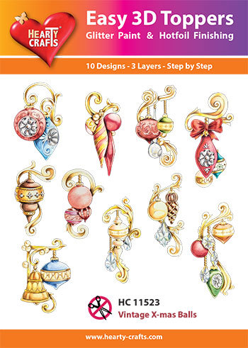 Easy 3D Designs pakket Vintage X-mas Balls