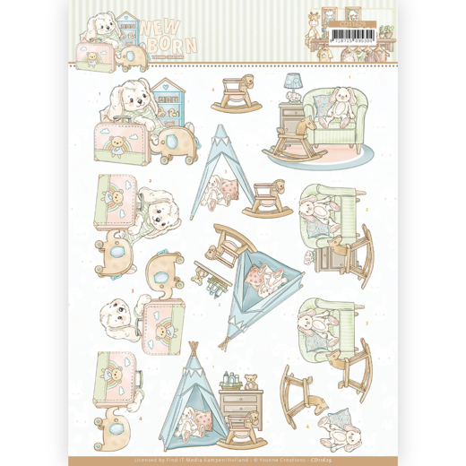 3D cutting sheet - Yvonne Creations - Newborn - Baby Rocking Horse