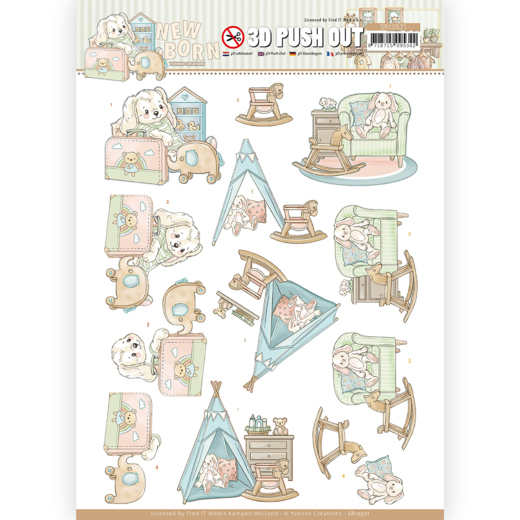 3D Push Out - Yvonne Creations - Newborn - Baby Rocking Horse