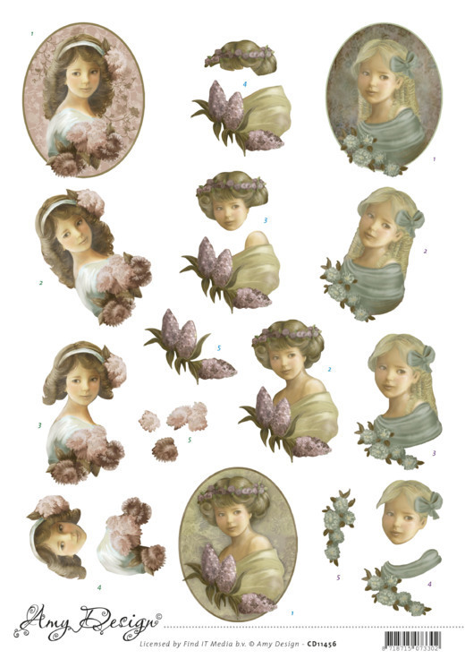 3D Cutting Sheet - Amy Design - Vintage Girl