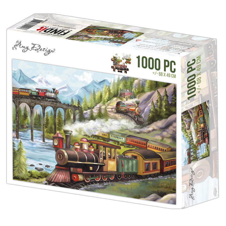 Jigsaw puzzel 1000 pc - Amy Design - Trains