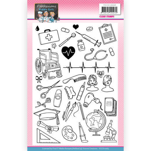 Clear Stamps - Yvonne Creations - Bubbly Girls - Professions