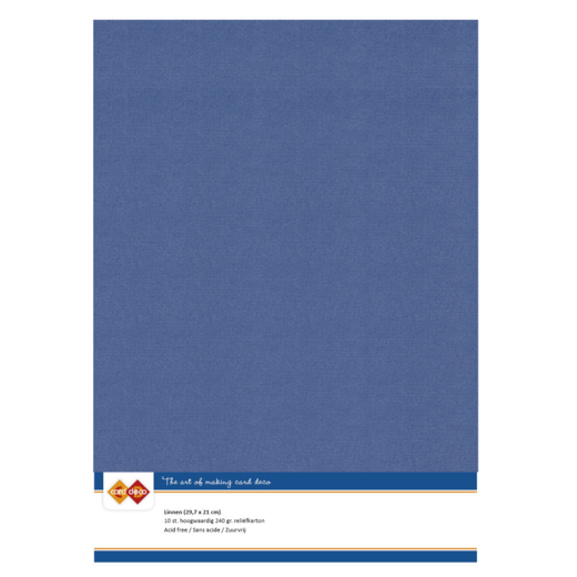 Linen Cardstock - A4 - Jeans